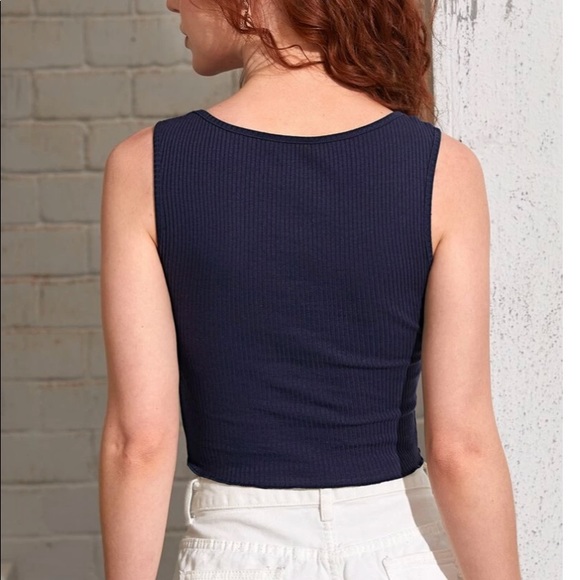 NEW! navy blue cherry crop topβ¨π - Picture 2 of 4
